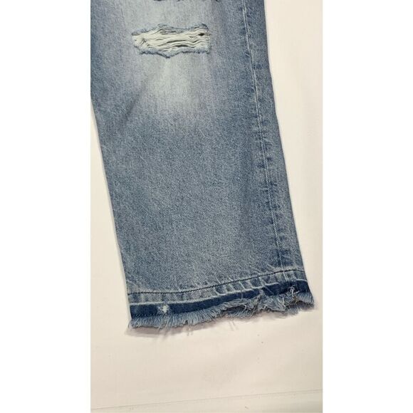 Old Navy Women's Distressed Denim High-Rise Slouchy Straight Jeans Blue Size 18 - Picture 6 of 10